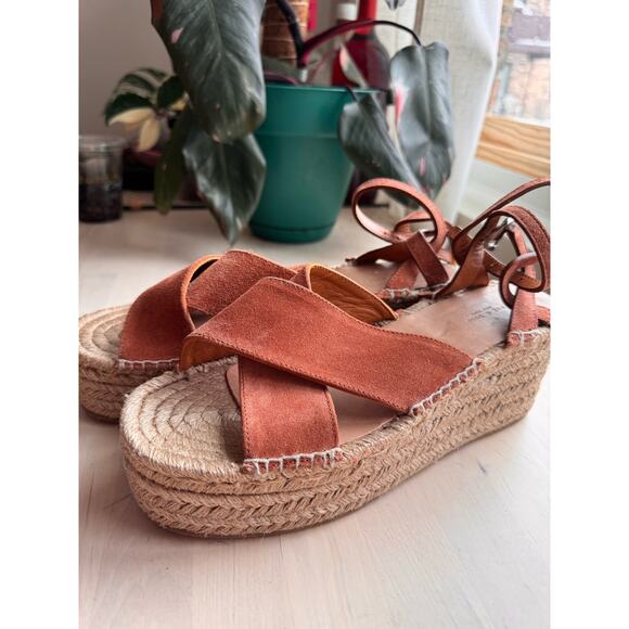 Rag and Bone Hera Espadrille Wedge Suede Sandal Size 39.5/ US 9.5 - Picture 3 of 9